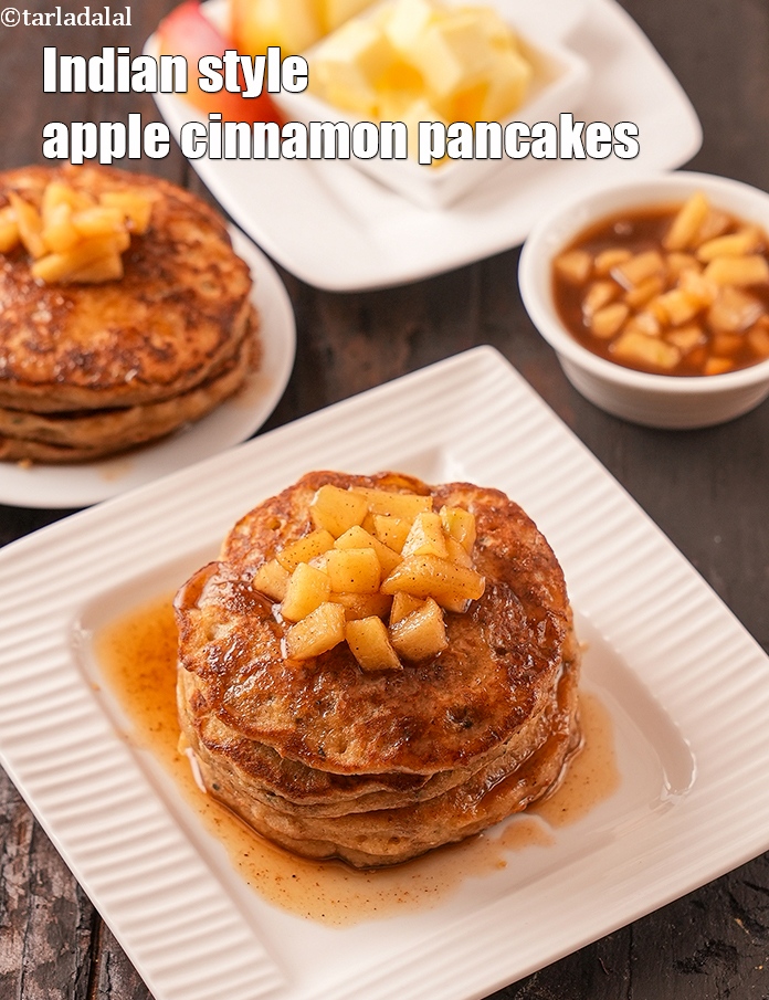 Step 29 – Serve the <strong>eggless apple pancake recipe | Indian style apple cinnamon pancakes | cinnamon apple …