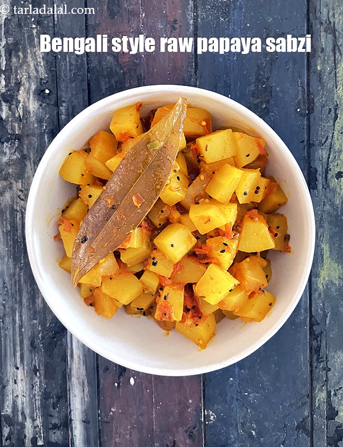 Step 35 – Serve <strong>papaya tarkari | Bengali style raw papaya vegetable | healthy&nbsp;papaya tarkari&nbsp;vegetable |&nbsp;</strong>hot.