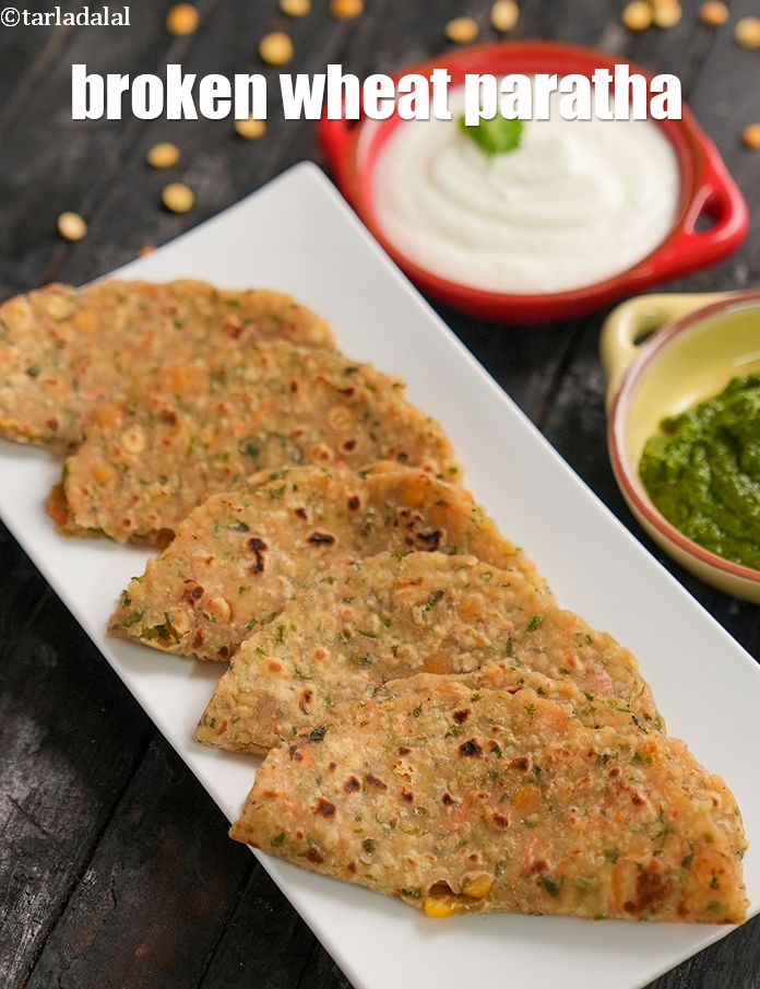 Step 30 – Serve <strong>dalia paratha | broken wheat paratha recipe | fada vegetable roti for weight loss …