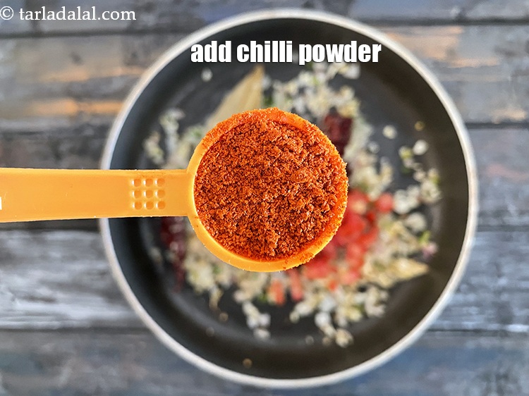 Step 28 – Add&nbsp;<meta charset="UTF-8" />1 tsp&nbsp;<a href="glossary-chilli-powder-red-chilli-powder-339i">chilli powder</a>.