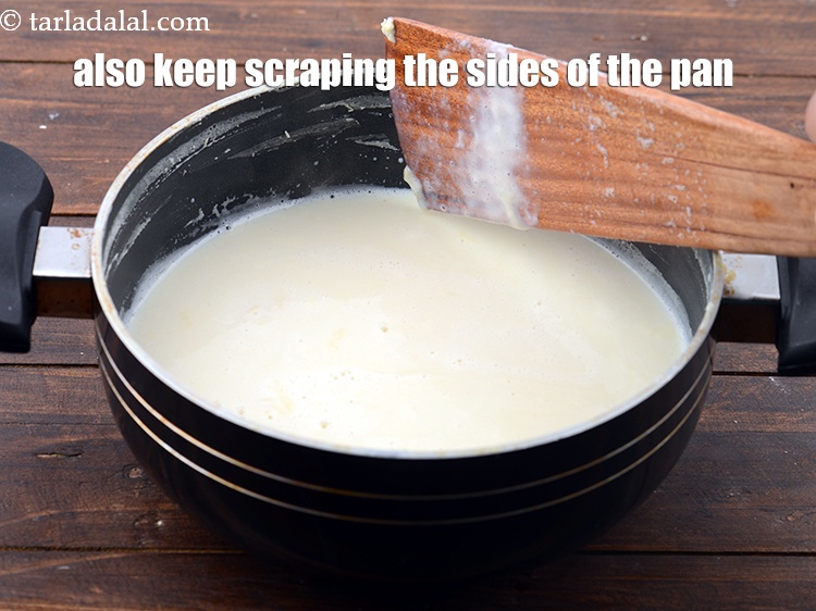Step 28 – Also keep scraping the sides of the pan with a flat spoon.&nbsp;