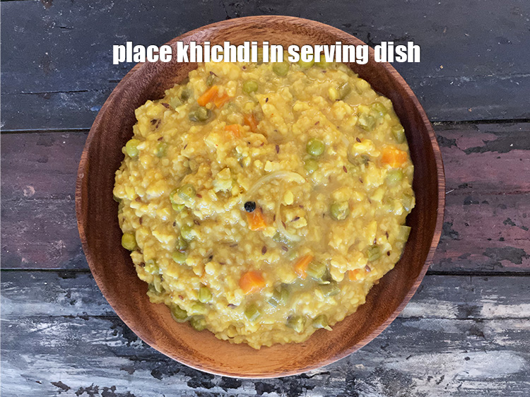 Step 44 – Place in a serving dish.&nbsp;Garnish <strong>whole wheat vegetable khichdi |&nbsp;whole wheat dal khichdi | healthy …