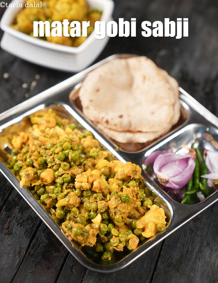 Step 30 – Serve&nbsp;<strong>gobi matar sabzi recipe | matar gobi sabji | healthy&nbsp;gobi matar sabzi |&nbsp;</strong>hot with bajra …