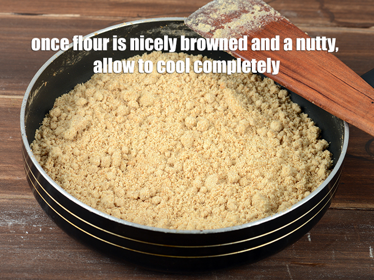 Step 28 – Once the flour is nicely browned and a nutty, allow it to cool completely.&nbsp;