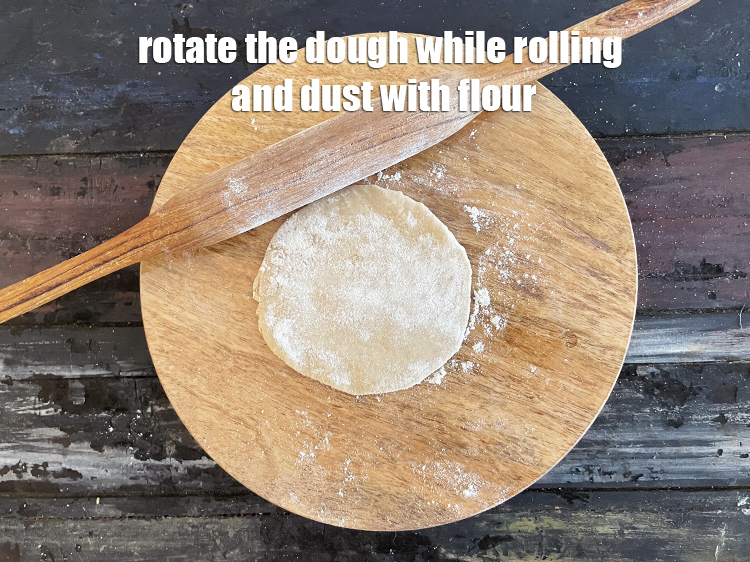Step 31 – <meta charset="UTF-8" />Rotate the dough while rolling and use whole wheat flour to prevent any …