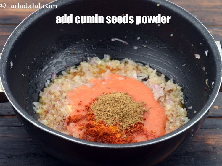 Step 29 – Add 1 tsp&nbsp;<a href="https://www.tarladalal.com/glossary-cumin-seeds-powder-jeera-powder-zeera-powder-382i">cumin seeds (jeera) powder</a>&nbsp;