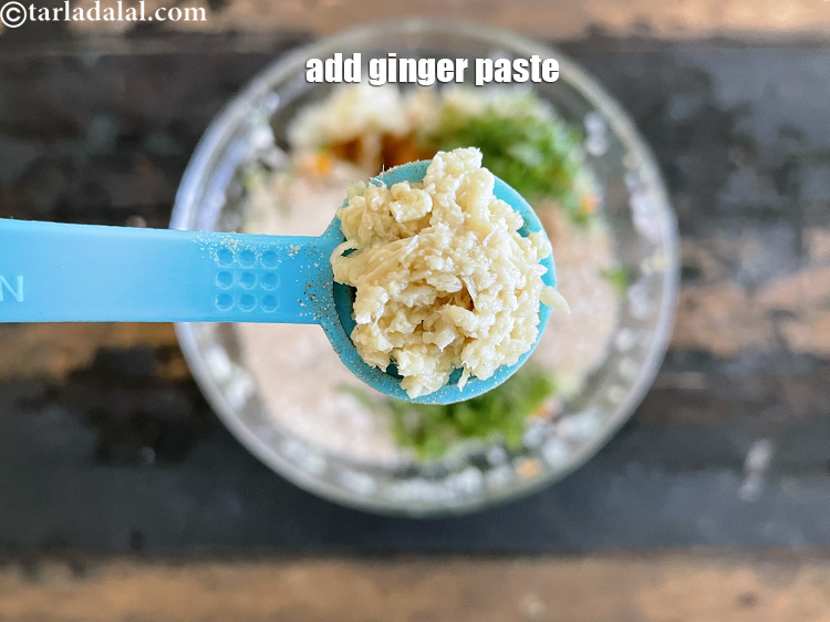 Step 30 – Add&nbsp;<meta charset="UTF-8" />1/2 tsp&nbsp;<a href="glossary-ginger-paste-adrak-ki-paste-457i">ginger (adrak) paste</a>.