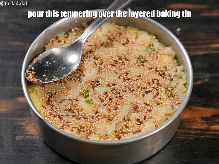 Step 35 – Pour this tempering over the layered baking tin.