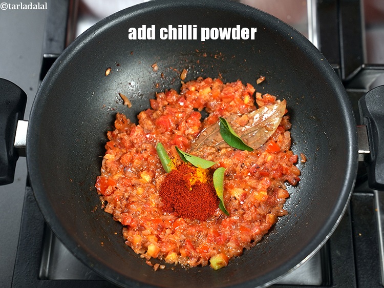 Step 29 – Add 1 tsp&nbsp;<a href="https://www.tarladalal.com/glossary-chilli-powder-red-chilli-powder-339i">chilli powder</a>.