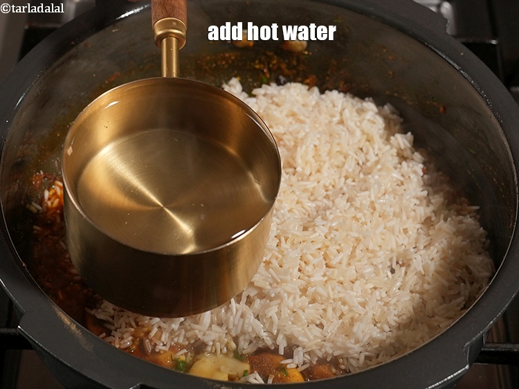 Step 29 – Add 2&frac14; cups hot water.