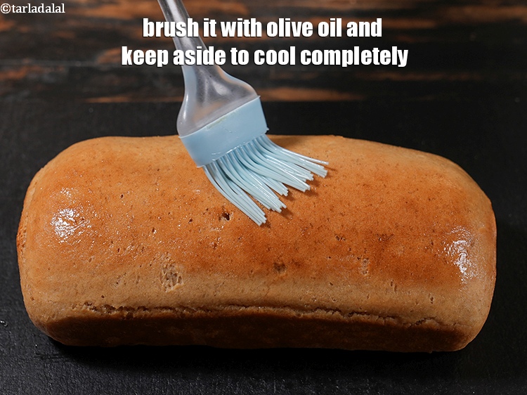 Step 34 – Brush it with olive oil and keep aside to cool completely. This helps in keeping …