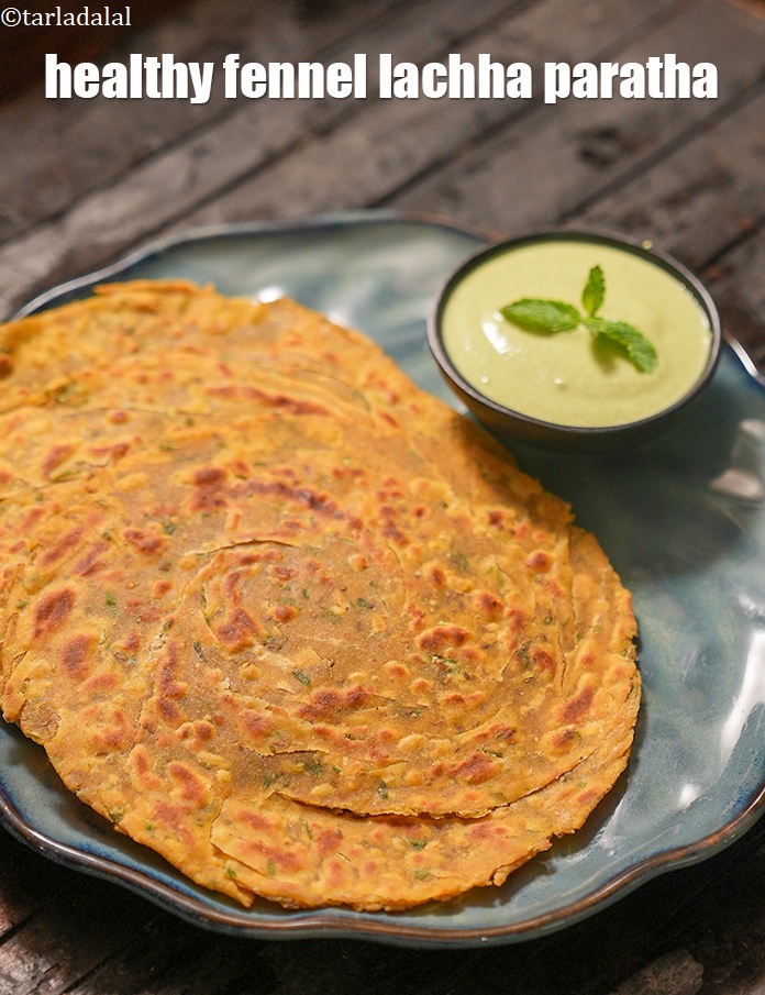 Step 29 – Serve <strong>saunfwala laccha paratha recipe | healthy fennel lachha paratha | layered saunf paratha |</strong> …