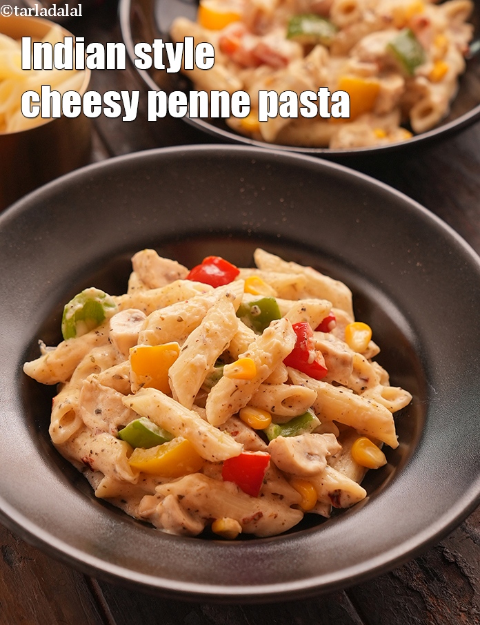 Step 29 – Serve <strong>easy cheesy vegetable pasta recipe | Indian style cheesy penne pasta | cheesy white …