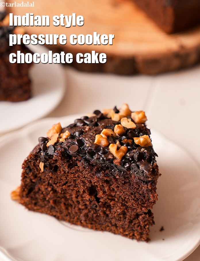 Step 29 – Serve <strong>eggless pressure cooker chocolate cake recipe | Indian style pressure cooker chocolate cake | …