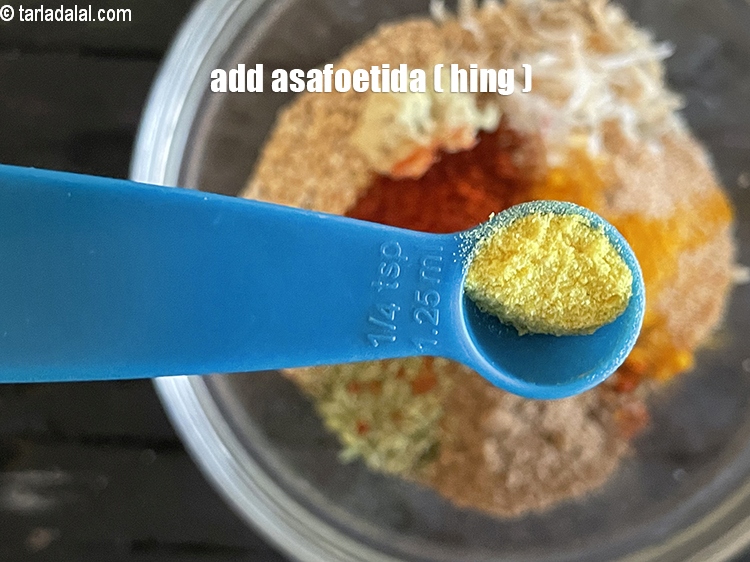 Step 29 – Add&nbsp;<meta charset="UTF-8" />1/8 tsp&nbsp;<a href="glossary-asafoetida-hing-113i">asafoetida (hing)</a>.