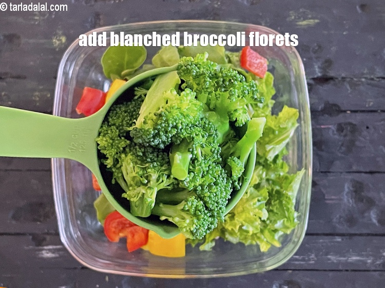 Step 29 – Add&nbsp;<meta charset="UTF-8" />1/2 cup&nbsp;<a href="glossary-blanched-broccoli-florets-719i">blanched broccoli florets</a>.