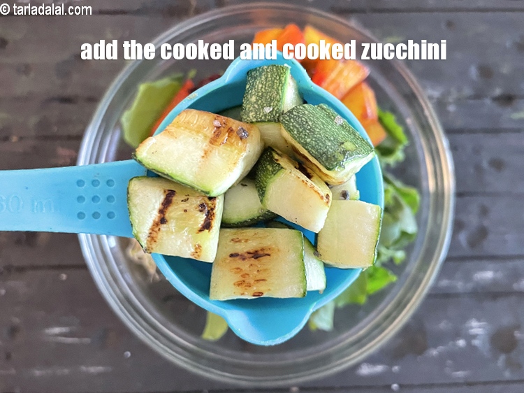 Step 30 – Add the cooked&nbsp;<a href="glossary-zucchini-cubes-740i">zucchini cubes</a>.