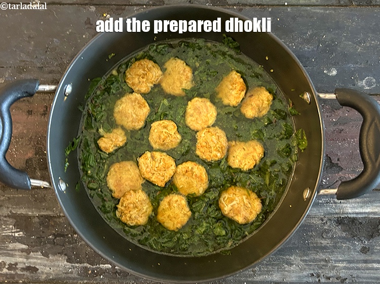 Step 40 – Add the prepared dhoklis.