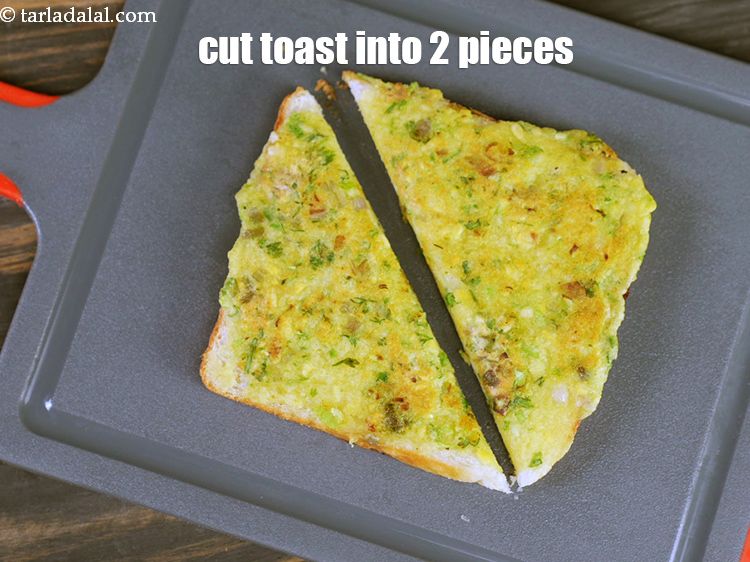 Step 30 – Cut each toast into 2 diagonally.