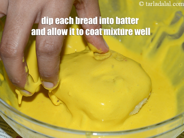 Step 31 – Dip each bread into the batter and allow it to coat the mixture well.