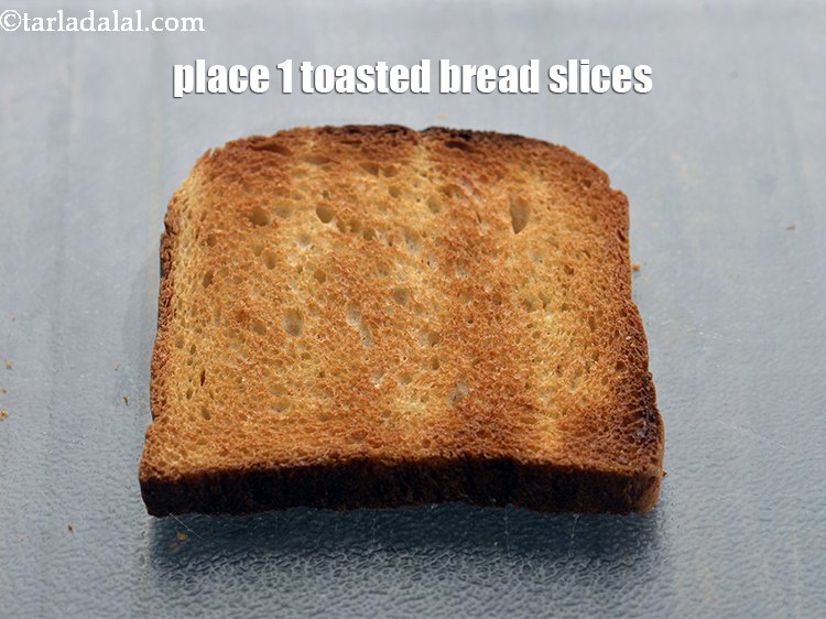 Step 28 – Place 1 toasted bread slices on a clean, dry surface.