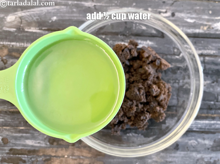 Step 59 – <meta charset="UTF-8" /> Add 5&nbsp;tbls water (1/2 cup water) &nbsp;to the jaggery. Adding extra water …