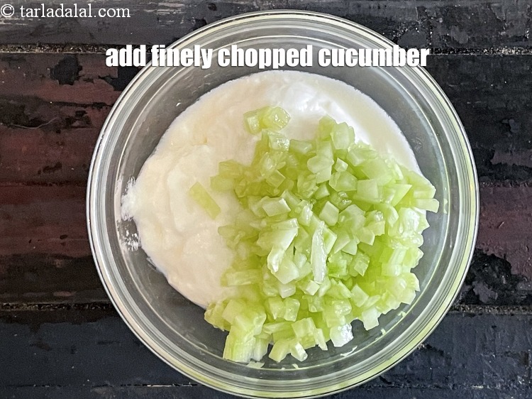 Step 37 – Add&nbsp;<meta charset="UTF-8" />1/4 cup&nbsp;finely&nbsp;<a href="glossary-chopped-cucumber-795i">chopped cucumber</a>.