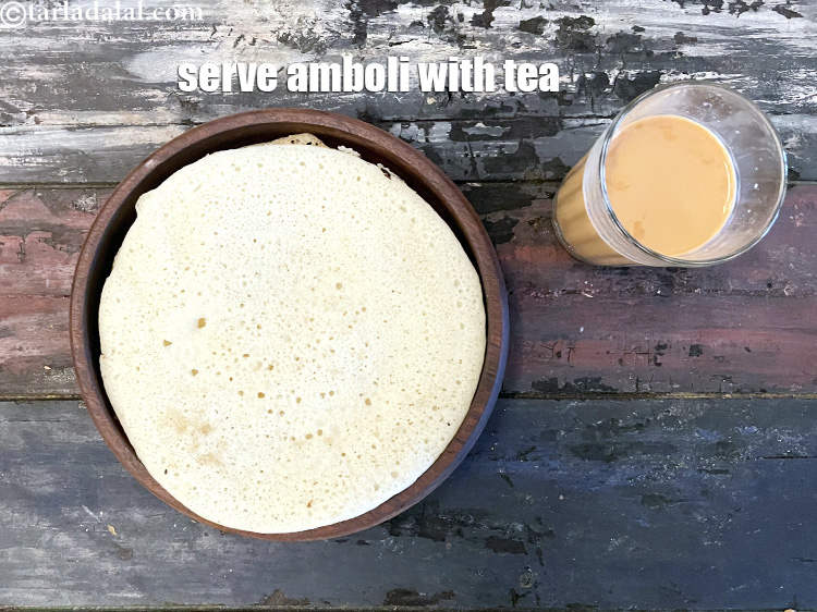 Step 38 – Serve&nbsp;<strong>amboli recipe | Maharashtrian amboli | easy Malvani amboli |&nbsp;</strong>with tea.