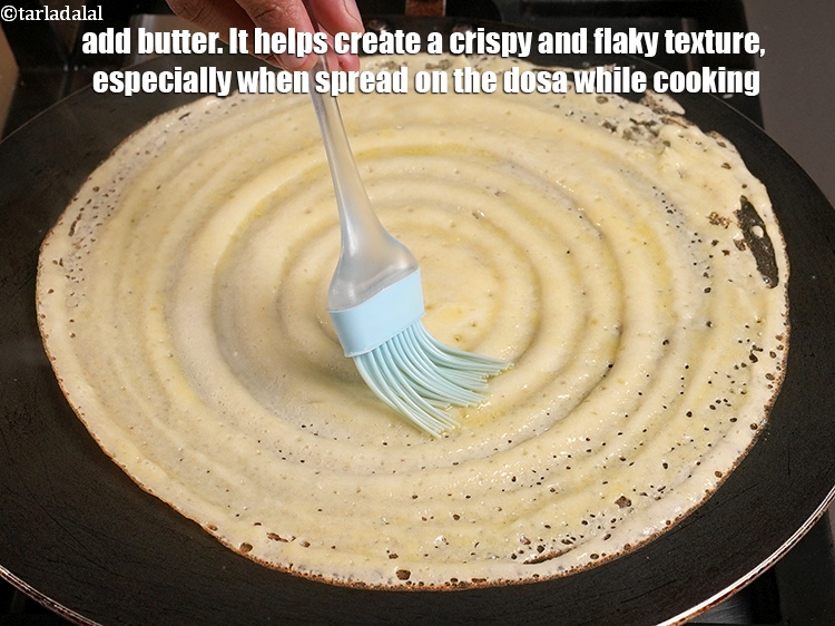 Step 30 – Add 1 tbsp <a href="https://www.tarladalal.com/glossary-butter-makhan-233i">butter</a>. It helps create a crispy and flaky texture, especially when …