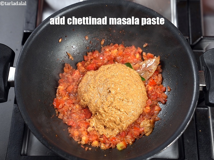 Step 30 – Add the prepared chettinad masala paste.