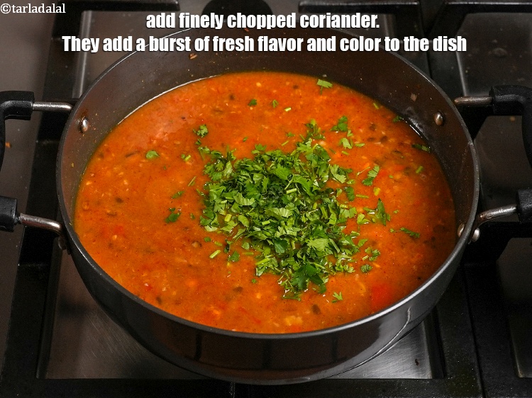 Step 30 – <p>Add ¼ cup finely <a href="https://www.tarladalal.com/glossary-chopped-coriander-783i">chopped coriander (dhania)</a>. They add a burst of fresh flavor …