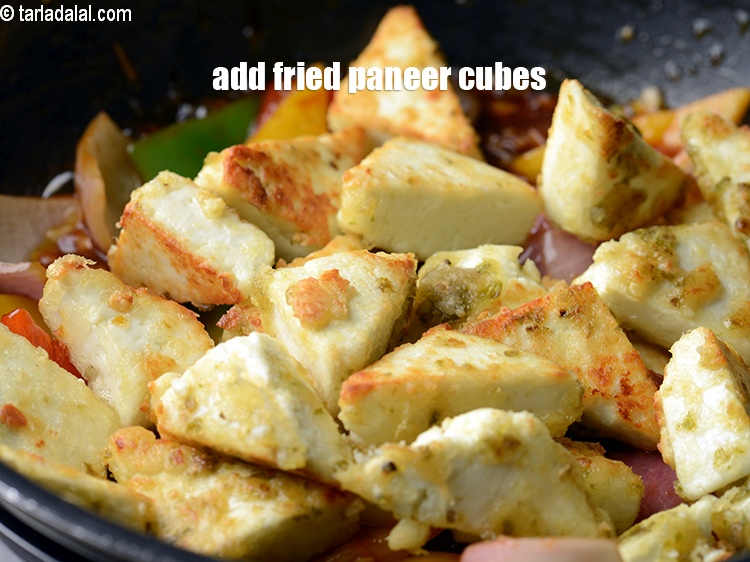 Step 31 – Add fried paneer cubes.