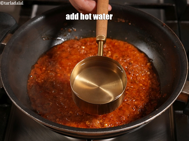 Step 30 – Add &frac34; cup hot water.&nbsp;