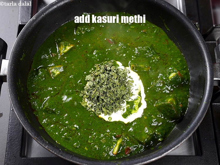 Step 34 – Add 1 tbsp kasuri methi.&nbsp;