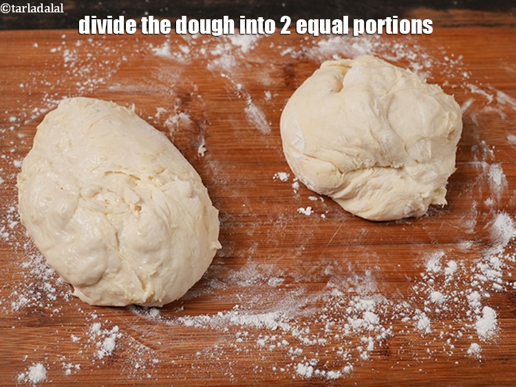 Step 31 – Divide the dough into 2 equal portions.