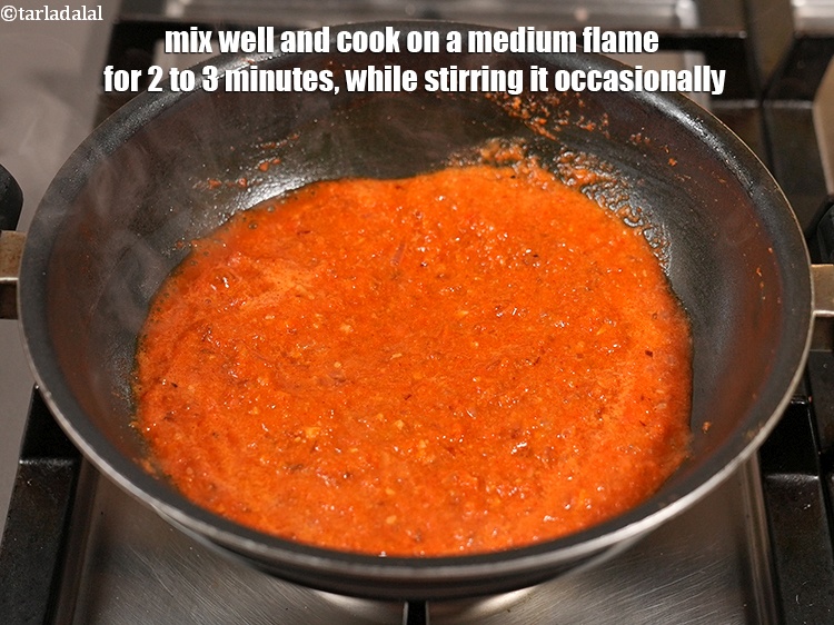 Step 30 – Mix well and cook on a medium flame for 2 to 3 minutes, while stirring …