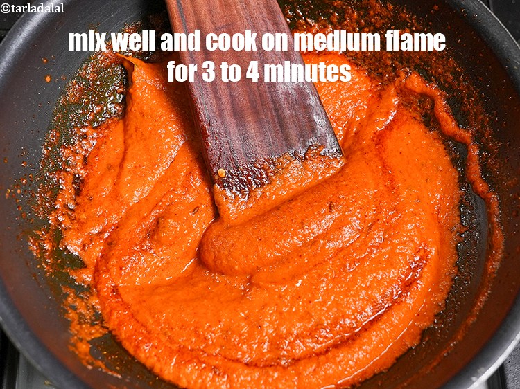 Step 30 – Mix well and cook on medium flame for 3 to 4 minutes, while stirring occasionally …