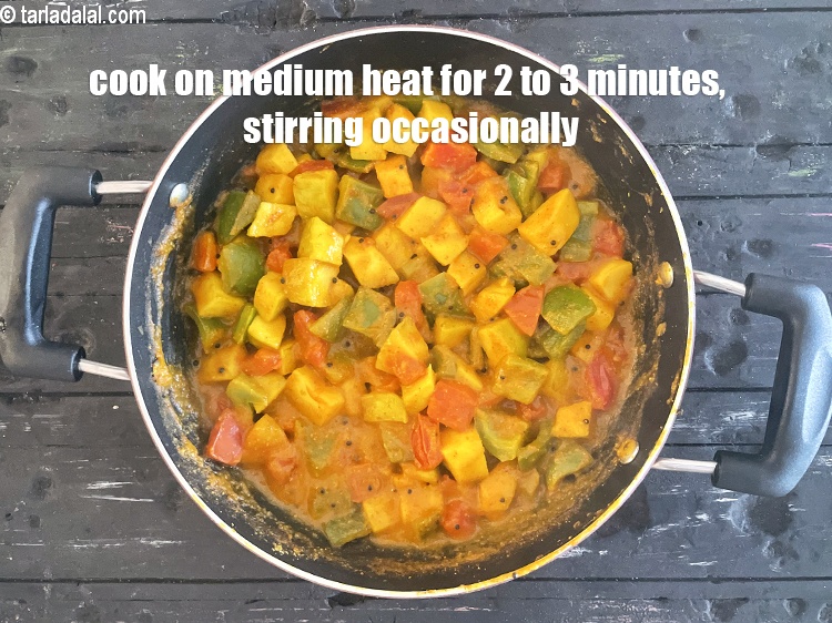 Step 32 – Cook on a medium flame for 3 to 4 minutes, while stirring occasionally.