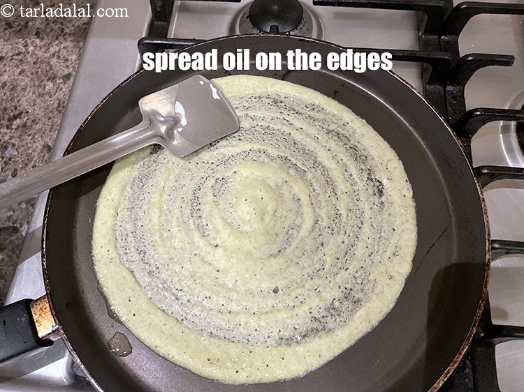 Step 31 – Spread &frac14; tsp of oil around the edges.