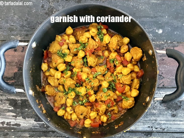 Step 40 – Garmish <strong>chana soya masala | white chick pea soya sabzi | healthy soya chana sabji …