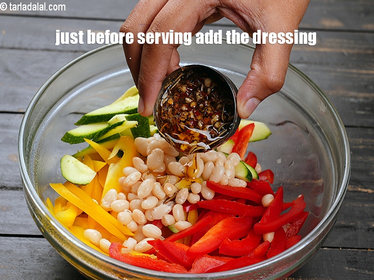 Step 34 – Just before serving add the dressing.