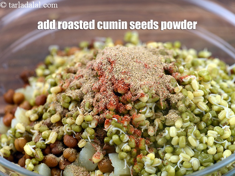 Step 33 – Add 1 &frac12; tsp roasted <a href="https://www.tarladalal.com/glossary-cumin-seeds-powder-jeera-powder-zeera-powder-382i">cumin seeds (jeera) powder</a>