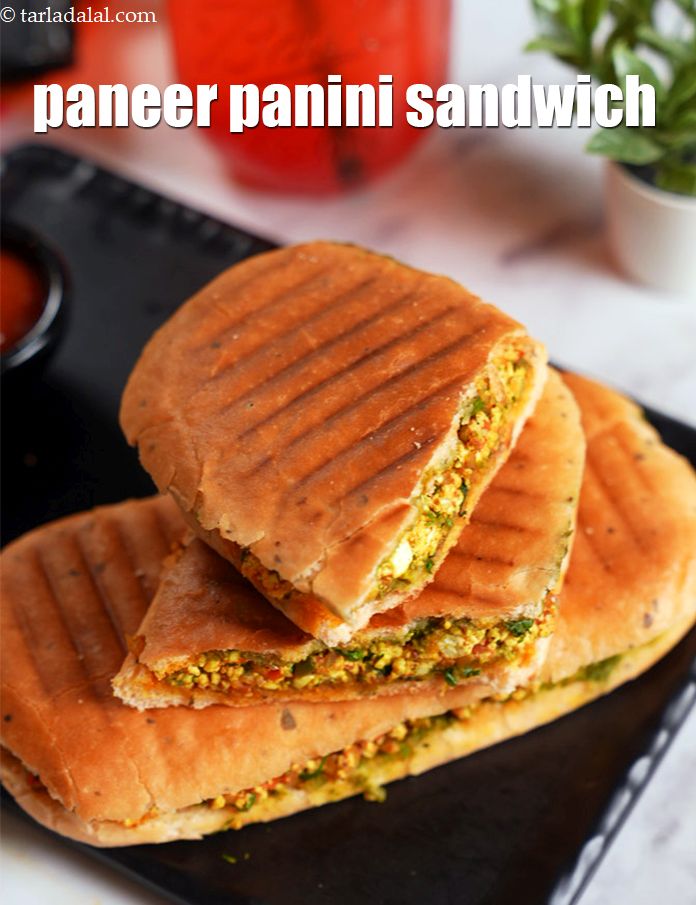 Step 34 – Serve <strong>paneer bhurji panini</strong> immediately.