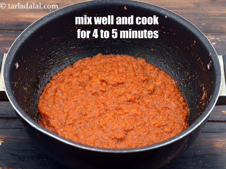 Step 40 – Saut&eacute; the masala on a medium flame for 4 to 5&nbsp;minutes.&nbsp;<strong>Frying fast prevent the&nbsp;masala from …