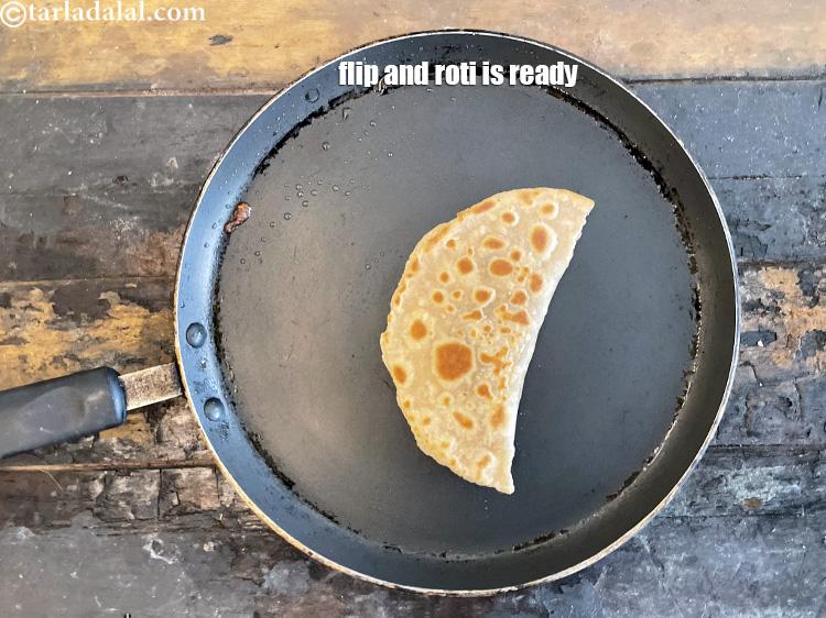 Step 31 – Flip and your roti is ready.