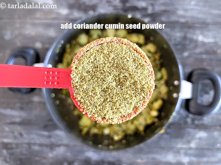 Step 30 – Add&nbsp;<meta charset="UTF-8" />1 1/2 tbsp&nbsp;<a href="glossary-coriander-cumin-seeds-powder-dhania-jeera-powder-375i">coriander-cumin seeds (dhania-jeera) powder</a>.