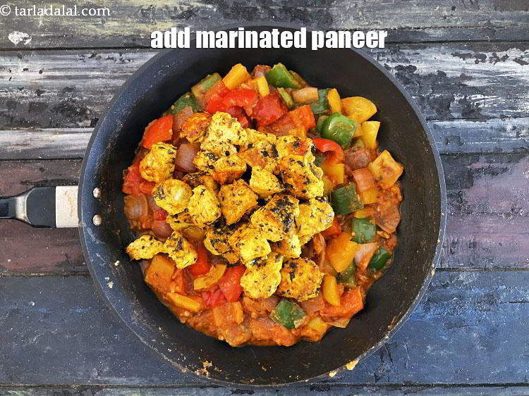 Step 30 – Add the marinated paneer.