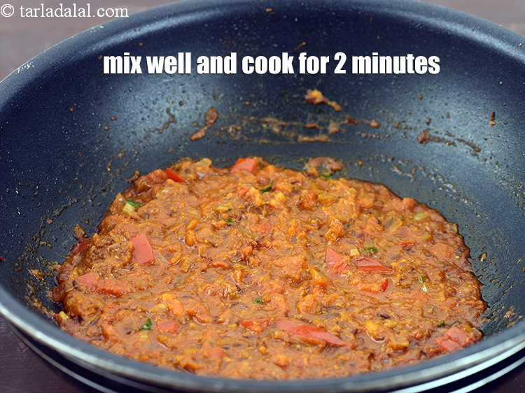 Step 30 – Mix well and cook on a medium flame for 2 minutes, while stirring occasionally.&nbsp;