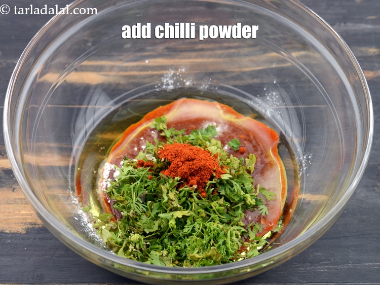 Step 31 – Add 1 tsp&nbsp;<a href="https://www.tarladalal.com/glossary-chilli-powder-red-chilli-powder-339i">chilli powder</a>.