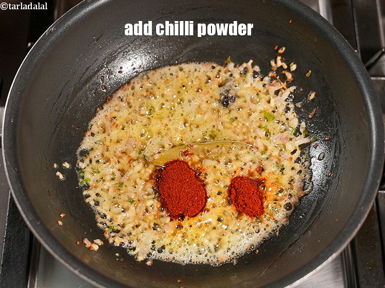 Step 31 – Add&nbsp;1 tsp&nbsp;<a href="https://www.tarladalal.com/glossary-chilli-powder-red-chilli-powder-339i">chilli powder</a>.